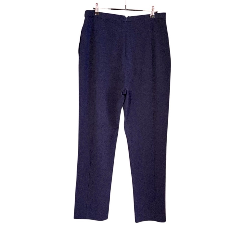 Black Halo Isabella Pants Blue High Waisted Wide Leg Women's Sz 12 - Picture 4 of 6